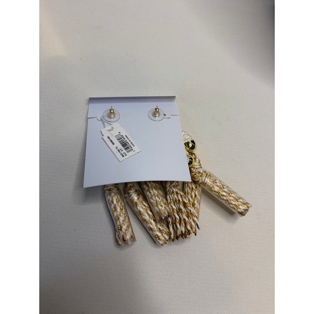 Kendra Scott Masie Statement Tassel Drop Earrings White Gold NEW - Picture 4 of 4